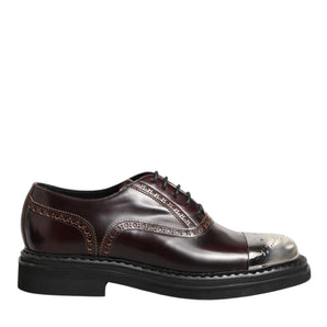 Dolce & Gabbana Brown Leather Lace Up Dress Men Oxford Shoes