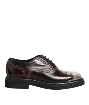 Dolce & Gabbana Brown Leather Lace Up Dress Men Oxford Shoes
