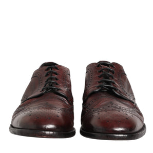 Dolce & Gabbana Bordeaux Leather Lace Up Dress Derby Shoes