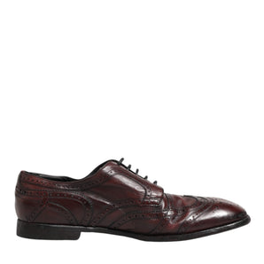 Dolce & Gabbana Bordeaux Leather Lace Up Dress Derby Shoes