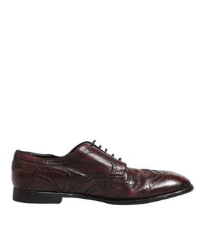 Dolce & Gabbana Bordeaux Leather Lace Up Dress Derby Shoes