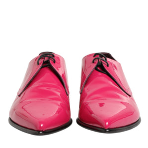 Dolce & Gabbana Pink Patent Leather Lace Up Dress Derby Shoes