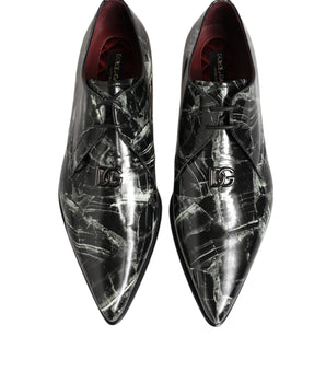 Dolce & Gabbana Marbled Pattern Dress Lace Up Derby Shoes