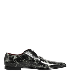 Dolce & Gabbana Marbled Pattern Dress Lace Up Derby Shoes