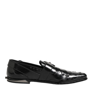 Dolce & Gabbana Black Embellished Dress Monk Strap Shoes