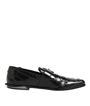 Dolce & Gabbana Black Embellished Dress Monk Strap Shoes