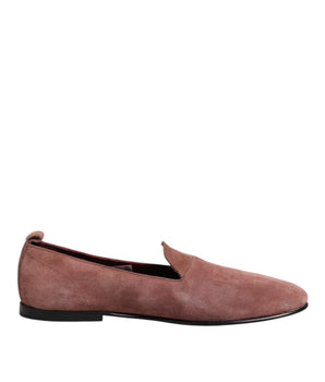 Dolce & Gabbana Pink Suede Loafers Formal Men Dress Shoes