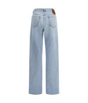Valentino Light Blue Cotton High-Waisted Jean