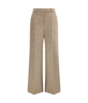 Valentino Beige Fleece Wool Casual Pants