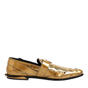 Dolce & Gabbana Gold Leather MONK STRAP Dress Formal Shoes