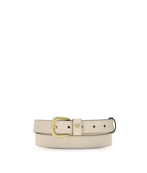 Valentino Garavani White Leather Regular Belt