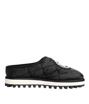 Dolce & Gabbana Black Nylon Low Top Slip On Sneaker Shoes