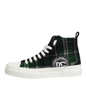 Dolce & Gabbana Multicolor Cotton High Top Men Sneakers Shoes