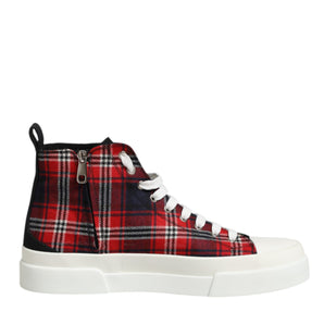 Dolce & Gabbana Multicolor Cotton High Top Men Sneakers Shoes