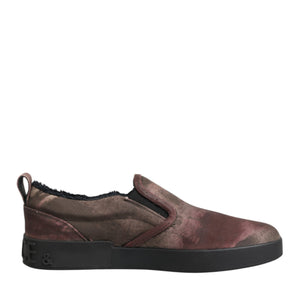 Dolce & Gabbana Multicolor Cotton Low Top Slip On Men Sneakers Shoes