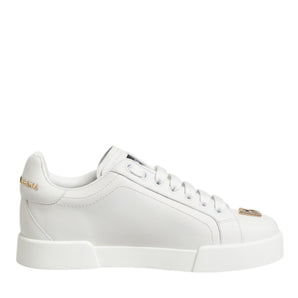 Dolce & Gabbana White DG Leather Low Top Sneakers Shoes