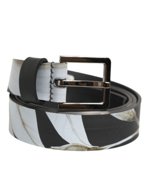 Dolce & Gabbana Multicolor PVC Floral Silver Buckle Men Belt