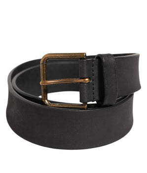 Dolce & Gabbana Black Leather Metal Buckle Classic Men Belt
