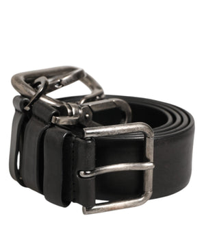 Dolce & Gabbana Black Key Ring Clip Attachments Buckle Belt