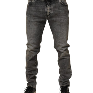Dolce & Gabbana Gray Cotton Stretch Slim Fit Men Denim Jeans