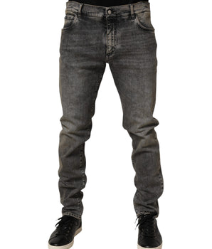 Dolce &amp; Gabbana Gray Cotton Stretch Slim Fit Mens Denim Jeans