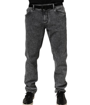 Dolce &amp; Gabbana Gray Cotton Slim Fit Denim Jeans