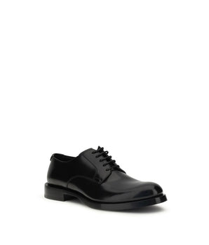 Dolce & Gabbana Black Calf Leather Bos Taurus Oxfords And Derbies