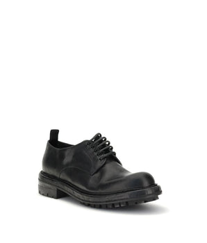 Dolce & Gabbana Black Calf Leather Bos Taurus Oxfords And Derbies