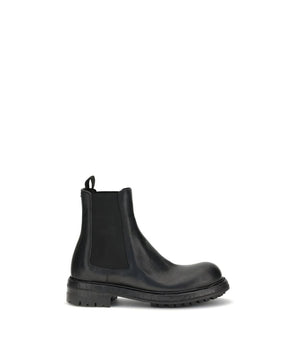 Dolce & Gabbana Black Calf Leather Bos Taurus Chelsea Boots