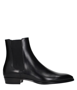 Celine Black Leather Ankle Boots