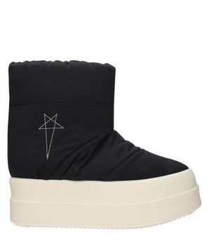 Rick Owens Black Fabric Ankle Boots