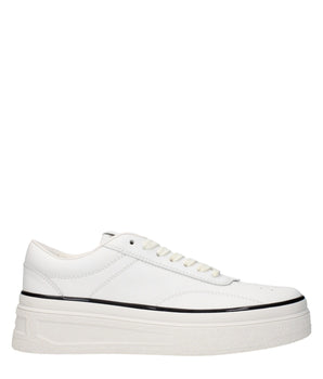 Jil Sander White Leather Platform Sneakers
