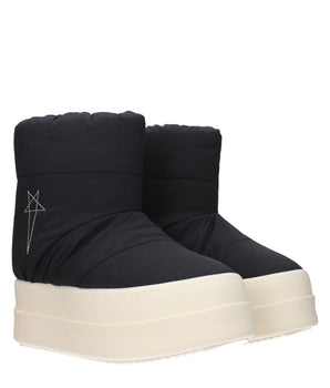 Rick Owens Black Fabric Ankle Boots