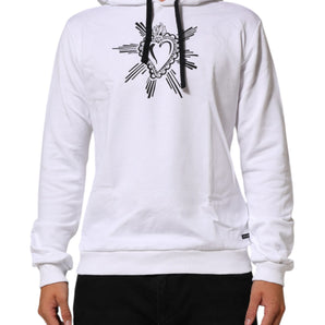 Dolce & Gabbana White Sacred Heart Hooded Sweatshirt Sweater