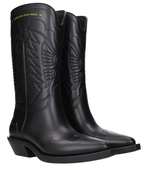 Christian Dior Black Cotton Boots