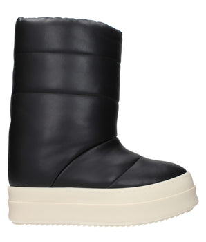 Rick Owens Black Leather Ankle Boots