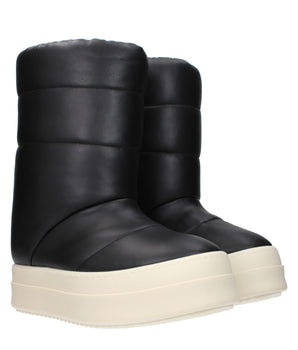 Rick Owens Black Leather Ankle Boots