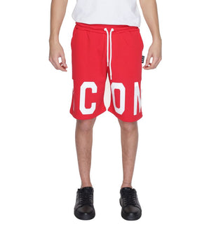 Icon Red Cotton Bermuda Shorts