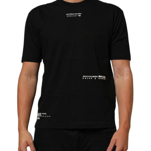 Dolce & Gabbana Black Statement Cotton Men Crew Neck T-shirt