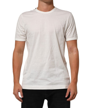 Dolce & Gabbana White Cotton Goodluck 2020 Crew Neck T-shirt