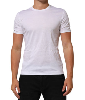 Dolce & Gabbana White Cotton Crew Neck Underwear Tee T-shirt