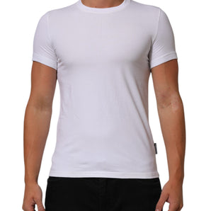 Dolce & Gabbana White Cotton Round Neck Underwear T-shirt