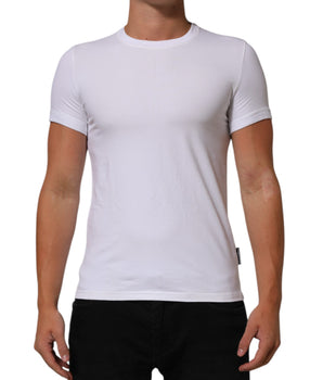 Dolce & Gabbana White Cotton Round Neck Underwear T-shirt