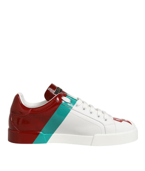 Dolce & Gabbana Multicolor Leather Logo Low Top Sneakers Shoes