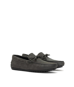 Tod's Gray Nubuc Leather Moccasin