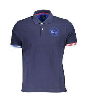 La Martina Blue Cotton Polo Shirt