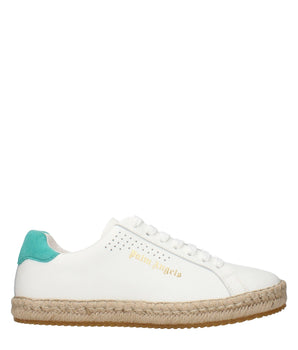 Palm Angels White Leather Low Top Sneakers