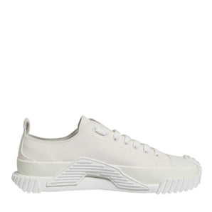 Dolce & Gabbana White Cotton NS1 Low Top Sneaker Shoes