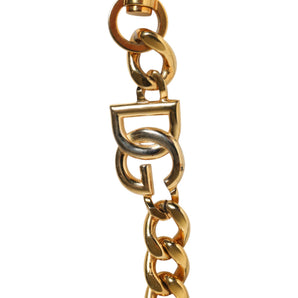 Dolce & Gabbana Black Leather Pearl Chain Bag Accessory Shoulder Strap