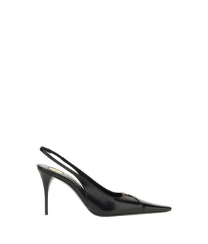 Saint Laurent Black Calf Leather Bos Taurus High Heel Pumps